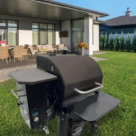 HECASA Folding Front Shelf Compatible with Camp Chef 24" Pellet Grills, Grill Accessories for Outdoor Cooking, Replacement for PGFS24, Powder Coated, Steel, Black