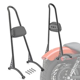 Wsays 21" Tall Passenger Backrest Sissy Bar Classic Styled Gloss Black Compatible with Harley Sportster XL 883 1200 1996-2003