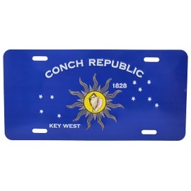 Conch Republic of Key West and the Florida Keys 3D Embossed Aluminum Car/Truck/RV/Man Cave/Golf Cart License Plate