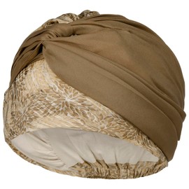 Christine Headwear Glittery Garden Turban Fabric Turban Women's Turban (One Size - Beige), beige