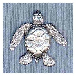 Sea Turtle Pewter Lapel Pin Brooch - USA Made - Hand Crafted