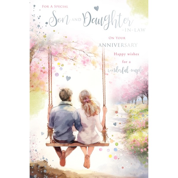 SON and DAUGHTER-IN-LAW Anniversary card In Style Range