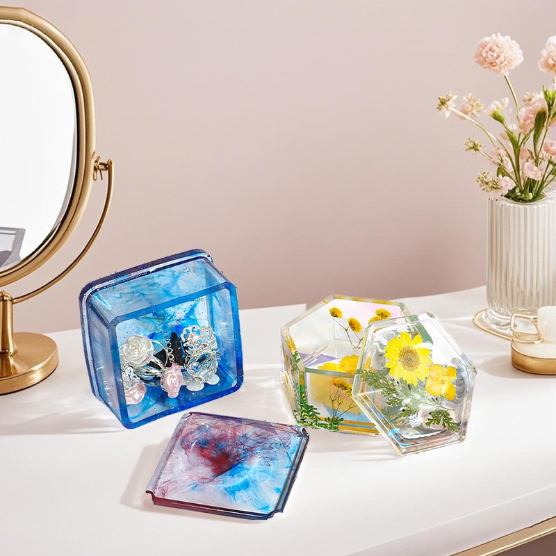 5 PCS Jar Resin Molds Kits with Lid, Epoxy Resin