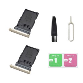 2 PCS for Galaxy S24 S24+ Single SIM Card Tray Replacement, Single SIM Card Slot Holder Compatible with Galaxy S24 S24 Plus US Single-Sim Version (Amber Yellow)