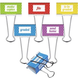 Feifeiya 5 Pcs Teacher Binder Clips 2 Inch Large Paper Clips for Teacher Supplies Office School Classroom Management Christmas Teacher Gifts