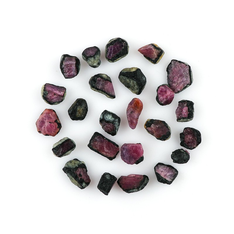 GEMKORA 50 carats Raw Ruby Zoisite Rough Slice Gemstone, Natural