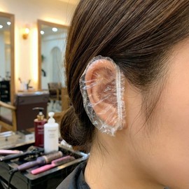 Hair Dyeing Waterproof Ear Caps Disposable Vinyl Ear Covers 50 Pairs Disposable Ear Caps 50 Pairs 11ea