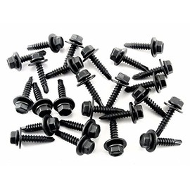 Retro-Motive Black Self Tap Trim Screws- M4.2 x 20mm Long- 7mm Hex- Fits Ford Lincoln Mercury- Qty.25- #1964
