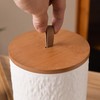 JOJUNO White Ceramic Canister Set with Wooden Lid, 3-Piece Airtight