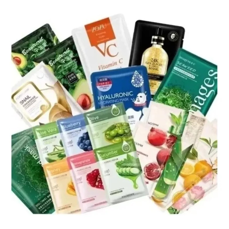 RIVERSOFY Rodillo Jade Facial Antiedad + 5 Mascarillas Coreanas Tela