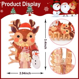 Christmas Hair Claw Clips Winter Hair Clips for Women Cute Hair Barrettes Green Christmas Tree Design Hair Clip Acrylic Large Hairgrip for Thick/Thin Daily Hair Wear Christmas Party Hair Accessories