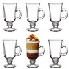 Set of 6 Irish Coffee Mugs, 8 Oz Glass Footed
