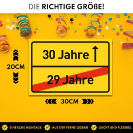 30th Birthday Sign for Women and Men - Decorative Gifts Sign for 30th Birthday - 30 x 20 cm Plastic (Place Sign)