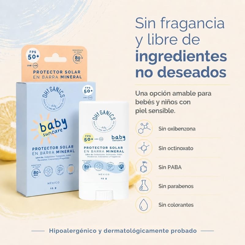 OH GANICS Protector Solar Mineral en Barra Baby FPS 50