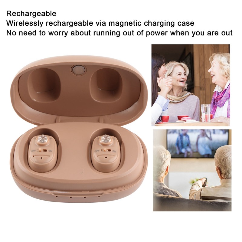 Digital Hearing Aids Rechargeable Lightweight Earbuds Hearing Amplifier with Charging