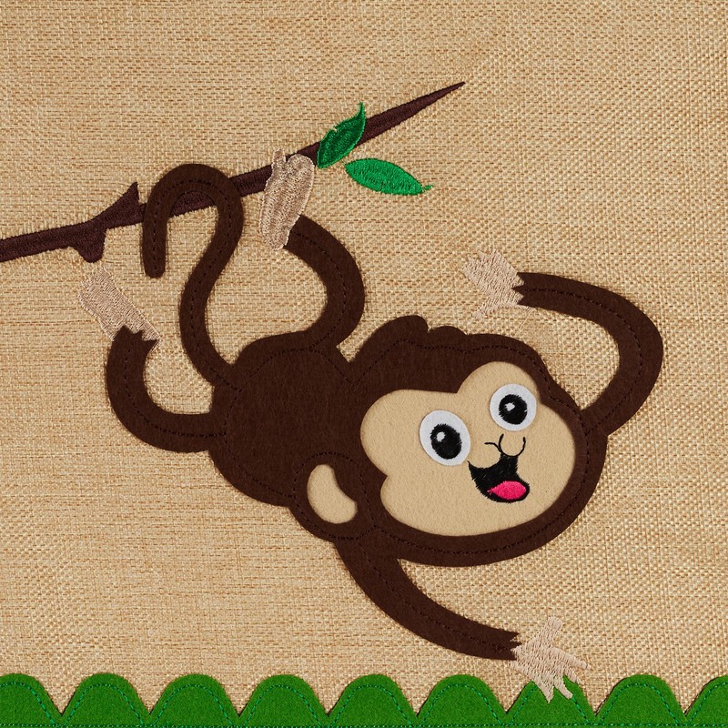Relaxdays Storage Box Monkey Design Fabric Box for Children Foldable