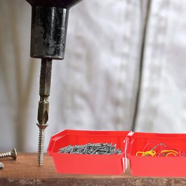 TEHAUX 4pcs Stackable Storage Bins for Tools and Parts Organization for Workshop Garage Shed Office Use Versatile Organizer for Accessories and Supplies