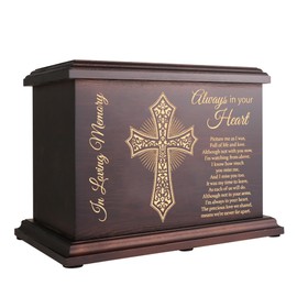 Cremation Memorial Urns for Human Ashes Adult Male Female, Wooden Box and Casket for Ashes Men Women Child, Large Burial Funeral Urns, Holds Up to 270 LBS