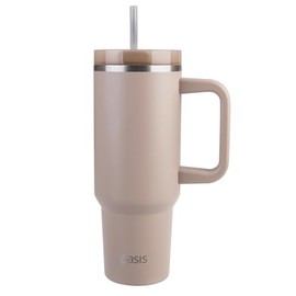Oasis Stainless Steel Double Wall Insulated 'Commuter' Travel Tumbler 1.2 Litre - Latte