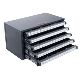 VEVOR Drill Bit Dispenser Cabinet, Five-Drawer Drill Bit Dispenser, 60-Compartment Drill Bit Organizer Cabinet, Drill Dispenser Organizer Cabinet Holder for Jobber Length Wire Gauge Sizes 1 to 60