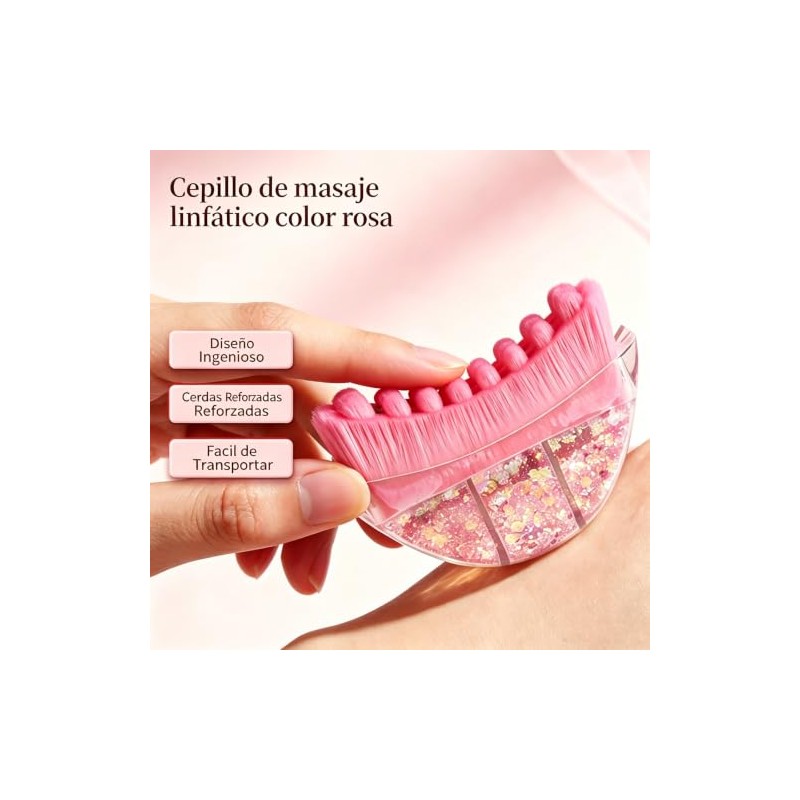 Guibell Set Cepillo Linfático y Gua Sha para Masaje Facial
