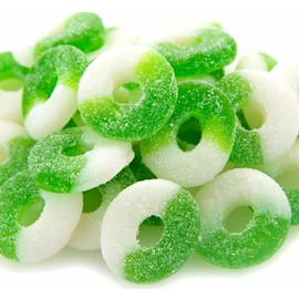 FirstChoiceCandy Gummy Rings Candy (Green Apple, 1 Pound (Pack of 1))