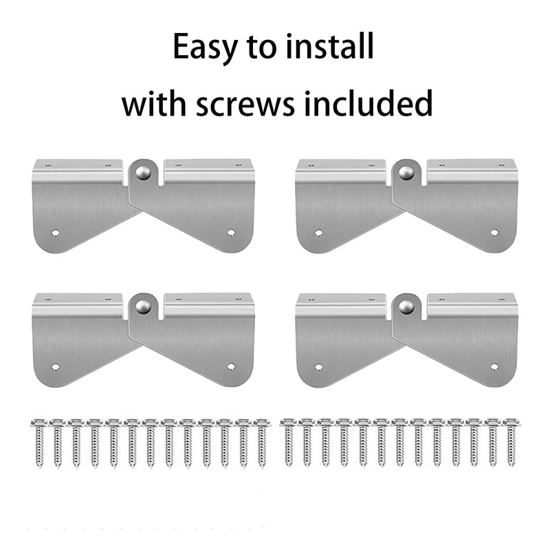 4 PCS Stainless Steel Gutter Extension Hinge, Downspout Extension Flip-Up
