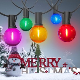 CHYParty Multicolor G40 LED Replacement Light Bulbs, Clear Colored LED Christmas String Light Bulbs, Shatterproof LED Globe Bulbs, E12 Candelabra Base for Christmas, Thanksgiving, Patio Lights Décor