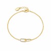 Philip Jones Gold Plated Paperclip Link Bracelet Created with Zircondia®