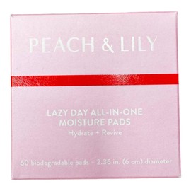 PEACH & LILY Lazy Day All-In-One Moisture Pads | Moisturize and Prepare Skin for Makeup | Hydrate & Revive | Broccoli, Carrot, Pomegranate Extracts & Panthenol | 60 biodegradable pads
