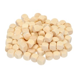 PATIKIL 16mm Blank Wooden Dice, 100 Pack Unfinished Wooden Blocks 6 Sided Wood Cube with Rounded Corners Square Wood Blocks for DIY Craft Projects