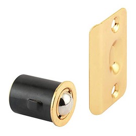 Prime-Line N 7331 Drive-In Ball Catch with Strike, 3/4 x 1-3/16 In., Diecast, Brass Plated, Adjustable (Single Pack)