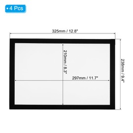 PATIKIL Magnetic Sign Holder 8.5 x 11, 4 Pcs A4 Magnetic Display Frame Self Adhesive Reusable Picture Photo Frame Double Sided for Refrigerator White Board Window Wall,Black