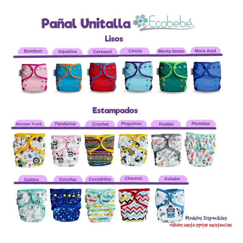 Pañales Ecológicos De Tela Ecobebe | 6 Pack (elije Modelos)