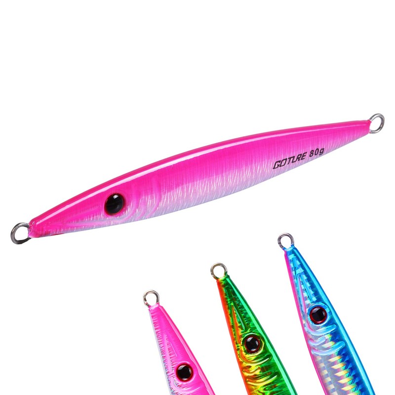 Goture Metal Jig Set 80g Long Jigs Fishing Lures Slow