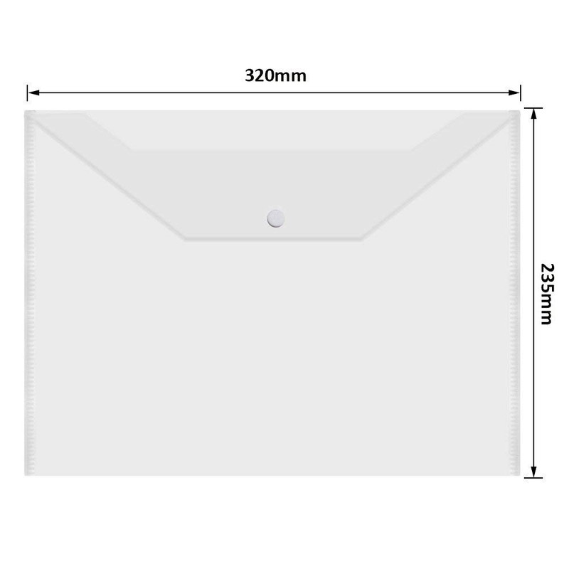 Acrux7 48 PCS Clear Plastic Envelopes, Poly Envelope with Snap