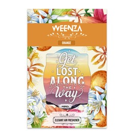 WEENZA Orange Air Freshener | Long Lasting Car Mirror Hanging Air Fragrance | Motivational Quotes | Pleasant Smelling Scent | Luxury Vehicle Air Freshener for Men and Women (PACK OF 6 SCENTS)