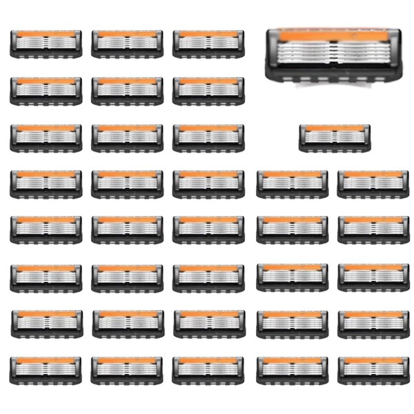 36 Replacement Blades Compatible with GL-Fusion 5 Style Razors (Black),