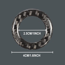 TOMALL Carbon Fiber Car Engine Start Stop Ignition Key Ring Sticker Compatible with Infiniti Q60 Q50 Engine Start Button Cover Trims for Car Push Button Cover Ring Decorations Accessories