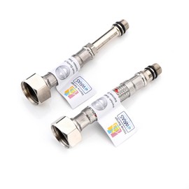 Home Range 2X M10 x 1/2, |9 Lengths|100mm Flexible Tap Connectors, Braided Stainless Steel Flexi for Kitchen & Basin Monobloc Mixer Taps, WRAS Approved, Rust & Corrosion Resistant, 1/2" BSP UK Fitting