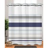 EwdeWwo No Hook Striped Shower Curtain with Snap in Liner,