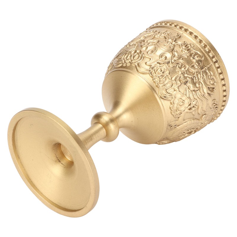Gold Chalice Retro Embossed Style Thickened Brass Luxurious Elegant Luster