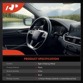 A-Premium Steering Wheel Audio Radio Control Switch Compatible with Chrysler Town & Country, Pacifica & Dodge Caliber, Dakota, Durango & Ram 1500 2500, Right Side, Replace# 4685728AB