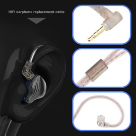 SING F LTD C Pin 3.5mm Earbud Replacement Cable with Mic Compatible with KZ ZST/ZSR/ ED12/ ES3/ ES4/ ZS10/ AS06 Stereo Earphone Wire