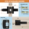 AIKKIL Matte Black Door Handle Interior Knob Keyless Levers Set