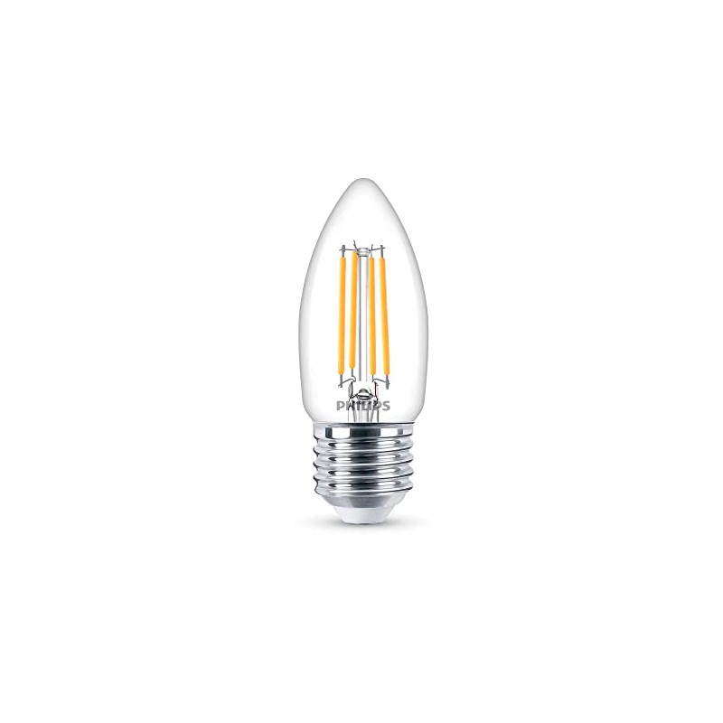 Philips LED Vela luz cálida 4.5W 40W base E27 3pack