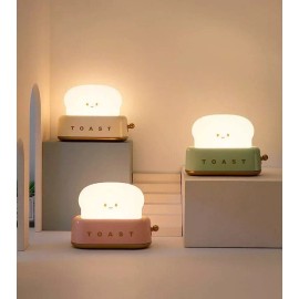 Unbranded Beige Toast Bread Lamp and Phone Holder, 3D Night Light, Cute Bedside Table Lamp