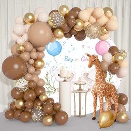 OERJU Elephant Gender Reveal Round Backdrop Cover Boy Or Girl Round Backdrop Pink Blue Balloons Newborn Baby Shower Pregnancy Reveal Party Decoration Photography Background Photo Shoot Prop 7.2x7.2ft