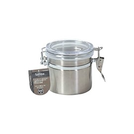 Pearl Metal Storage Container Canister Bottle 530ml 18-8 Stainless Steel Lock-Type Transparent Lid Coffee Beans Satina HB-6531