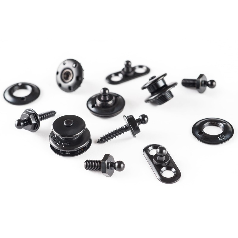 Tenax Button Black 1 Top + 1 Bottom Perforated Plate